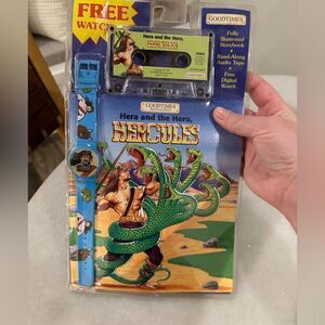VINTAGE 1997 HERCULES WATCH, AUDIO TAPE AND BOOK